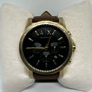 Armani Exchange AX2095 Men's Brown Leather Analog Dial Quartz Wrist Watch HME268 - Picture 1 of 11