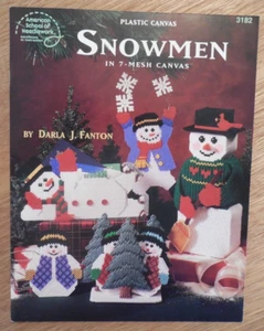 American School of Needlework Plastic Canvas Pattern Booklet "Snowmen" in 7-Mesh - Picture 1 of 3