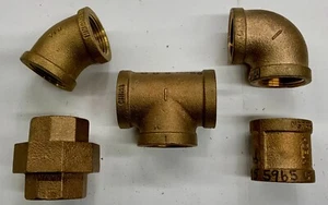 1" Assorted Brass Pipe Fittings - Picture 1 of 9