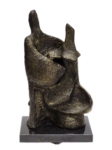 Vintage 70's Abstract Mid-Century Modern Composite Sculpture on Marble Base - Picture 1 of 10