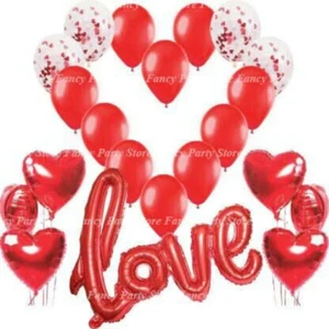 Valentinstag Luftballons Liebesbuchstaben Ballon Rot Herzen Ballon Helium Party - Bild 1 von 7