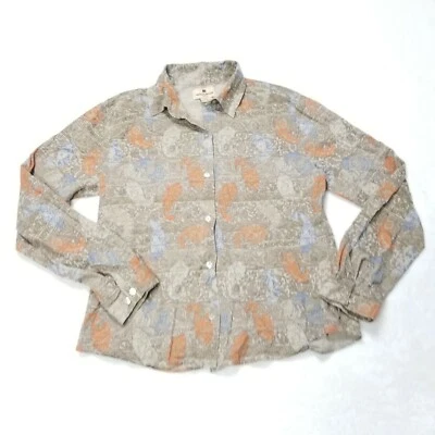 Camisa WOOLRICH Mujer M Mediana Manga Larga Estampado Paisley Colorido Botón Occidental Foto 1 de 4