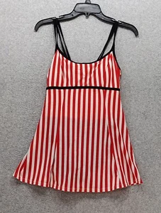 Aliana Women's Swim Suit Dress Size 10 Stretch Red White Blue - Picture 1 of 8