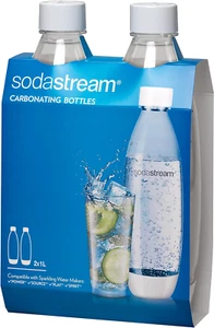 1 L Slim White Carbonating Bottle Twin Pack - Picture 1 of 12