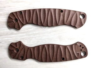 Spyderco Paramilitary 2 Brown Micarta Scales 3D surface (handles only)