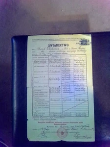 1930's Polish School Certificate With Official Stamp-TORN IN HALF-Shows Wear - Picture 1 of 8