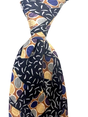 Corbata de hombre Linea Moda con patrón geométrico vintage 90's 100% seda 3.5x58' Foto 1 de 4