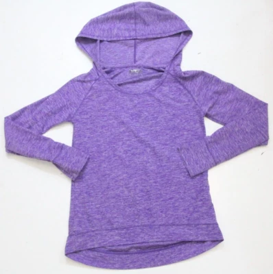 Large Layer 8 Purple Hooded Shirt Long Sleeve Polyester Blend Women's Top 1-883 - Image 1 of 4