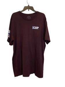 Nineline Apparel Herren American Cop weinrot SS T-Shirt Größe XXL neu ohne Etikett - Bild 1 von 4