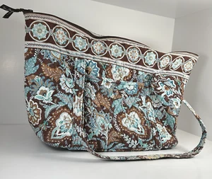 Bolso de Mano Vera Bradley Azul Java Grande Cremallera de Viaje 2 Asas Superiores 6 Bolsillos EE. UU. - Imagen 1 de 9