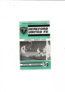 Hereford United v Kings Lynn FA Cup Football Programme 1971/72 - Picture 1 of 3