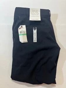 NWT Calvin Klein Boys Black Husky Slim Fit Flat Front Stretch Dress Pants Size 8 - Picture 1 of 7