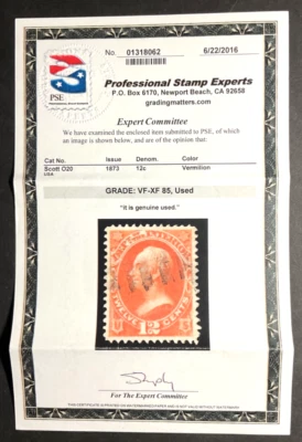 O-20 Dept. Of The Interior Official Stamp Used,  PSE Graded 85 Cert #01318062 - Image 1 of 2