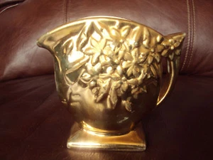 Vintage 24K Gold Nelson McCoy Miniature Flower Holder/Pitcher Very Cute!! - Picture 1 of 5