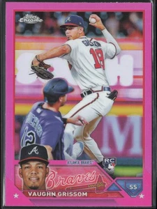 Vaughn Grissom RC Rookie 2023 Topps Chrome Pink Refractor #48 Atlanta Braves - Bild 1 von 2