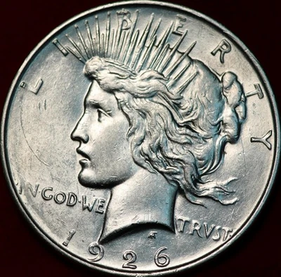 Uncirculated 1926-D Denver Mint Silver Peace Dollar - Image 1 of 2