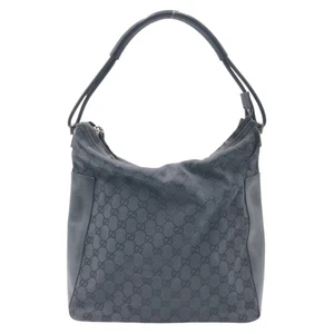 GUCCI GG pattern 001 3770 Hobo Shoulder Bag Handbags Black black GG canvas GG - Picture 1 of 9