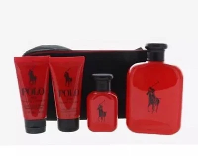 JUEGO DE REGALO DE 5 PIEZAS POLO ROJO por Ralph Lauren - 4,2 OZ EDT SPRAY DESPUÉS DEL AFEITADO CUERPO Foto 1 de 3