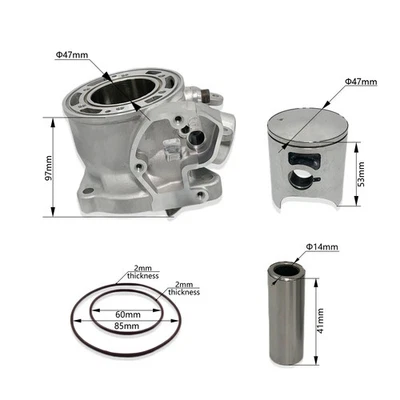 85cc Motorcycle Cylinder Kit Piston Ring Pin Bearing Pad Seal For KTM HUSQVARNA  - Image 1 of 4