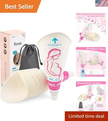 Taza de orina portátil para niñas - Paquete de 20 embudos desechables impermeables para orinar Foto 1 de 4