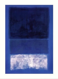 Mark Rothko White and Greens in Blue Print Unframed - Picture 1 of 2
