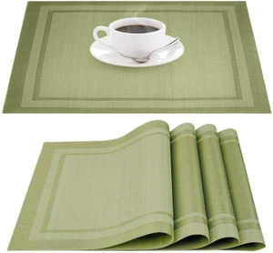 Placemats, Placemats for Dining Table Set of 4, Heat-Resistant Washable PVC Tabl - Picture 1 of 12
