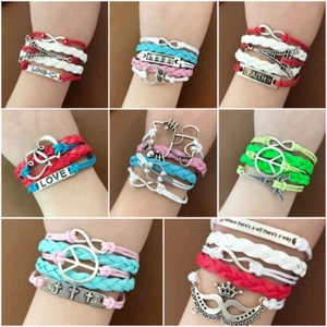 Brazalete de amor infinito multiestilo París fe gato lindo moda pista gratuita nuevo - Imagen 1 de 29