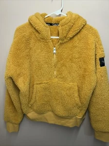 Calvin Klein Performance Hooded Sherpa Sweater Yellow Size Medium Size Women’s - Picture 1 of 9