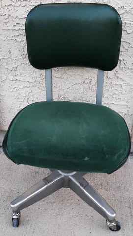 InterRoyal Green Mid-Century Vintage Industrial Office Chair Chrome Metal EUC Cover