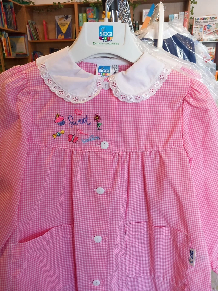 Grembiule scuola bambina asilo materna quadretti rosa SIGGI Taglia 3 Anni 98 Cm - Immagine 1 di 1