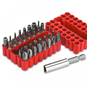 Rolson 33pc x 25mm Security Bit Set - Tamperproof, Hex Key, Tri Wing 30629 - Picture 1 of 4