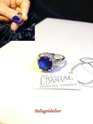 Anello Donna Rod. Oro Bianco  CRISTALLI SWAROVSKI ELEMENTS ORIGINALI Gioielli - Immagine 1 di 4