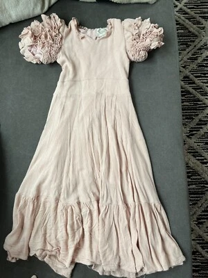 Vestido Joyfilm Rosa Manga Volantes Talla 6 Foto 1 de 4