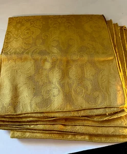 VTG 4 Napkin Set Table Place Setting 1970’s Harvest Gold 16 X16” Linens - Picture 1 of 8