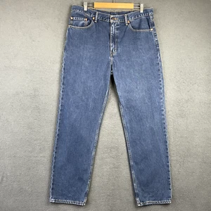 Levis 504 Jeans Mens Size 38 Blue Denim 32 Long Classic Red Tab Zip Retro - Picture 1 of 12