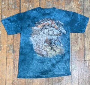 The Mountain Tee T-Shirt Youth XL Short Sleeve Horses Tie Dye - Picture 1 of 7
