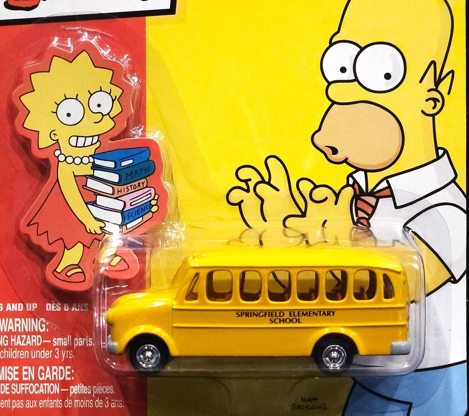 Johnny Lightning Otto's Springfield Elementary School Bus The Simpsons Car w/RRs - Image 1 of 2