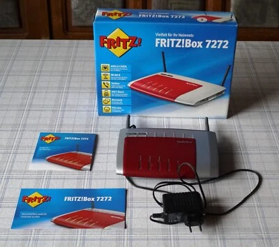 fritz!box 7272 ADSL2+ bis zu 450 MBit/s WLAN, DECT, im Originalkarton mit CD - Bild 1 von 3
