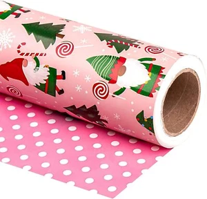 Double Sided Christmas Wrapping Paper - Small Roll - 17 inches x 33 feet - Picture 1 of 5