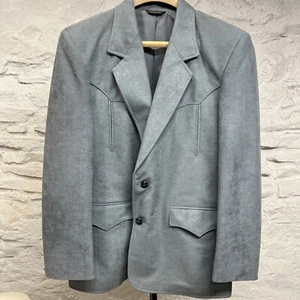 VTG Western Jacket Pioneer Wear Blazer Cowboy Sport Rockabilly Gray Mens 38 - Picture 1 of 15