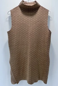 Nanette Lepore Wool Blend Sweater M Sleeveless Mock Neck Coastal Preppy Office - Picture 1 of 8