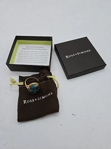 Ross-Simons Kingman Turquoise Ring in 18kt Gold Over Sterling 3/4 IN DIAMETER - Picture 1 of 6