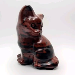 Natürlicher Mahagoni Obsidian Katze Edelstein Heilkristall Kätzchen - Bild 1 von 8