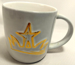 Taza de café Starbucks Gold Crown aniversario sirena cerámica 14 oz 2016 4 x 3,5" - Imagen 1 de 6