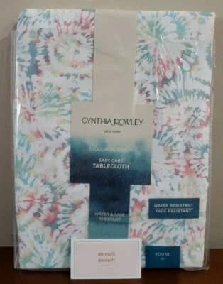 Cynthia Rowley 70" Round Fabric Tablecloth Dandelion Tie Dye Multi Color NEW - Image 1 of 3