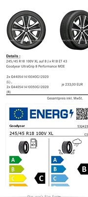 Winterkompletträder 245/45 R18 für Mercedes Cabrio + Coupe (für BJ 2017-2023)  - Bild 1 von 3