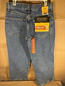 Legendary Gold Relaxed Fit Jeans 10 Husky Wrangler Blue Jeans Adjustable Waist - Picture 1 of 12