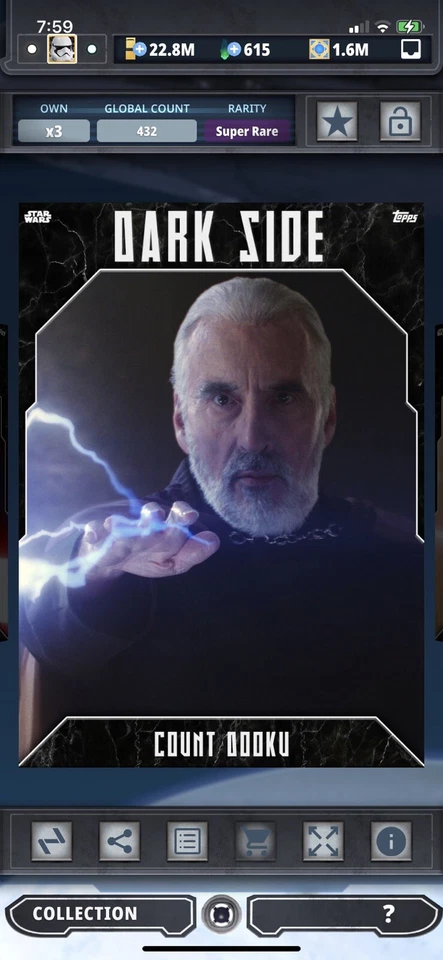 Topps Star Wars Digital Card Trader Dark Side 2 Count Dooku Insert - Image 1 of 1