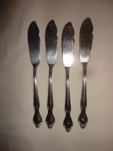 4 Vintage Stainless Butter Knives Easterling Wedding Rose U.S.A. - Picture 1 of 3