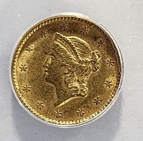 1852 $1 Liberty Head GOLD DOLLAR AU55 DETAILS  (G808) Cover